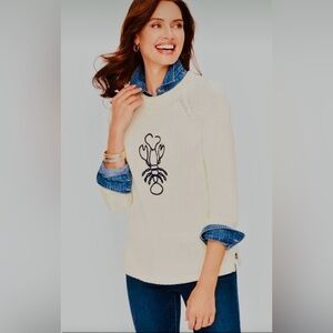 Embroidered Maine Lobster Mockneck Sweater